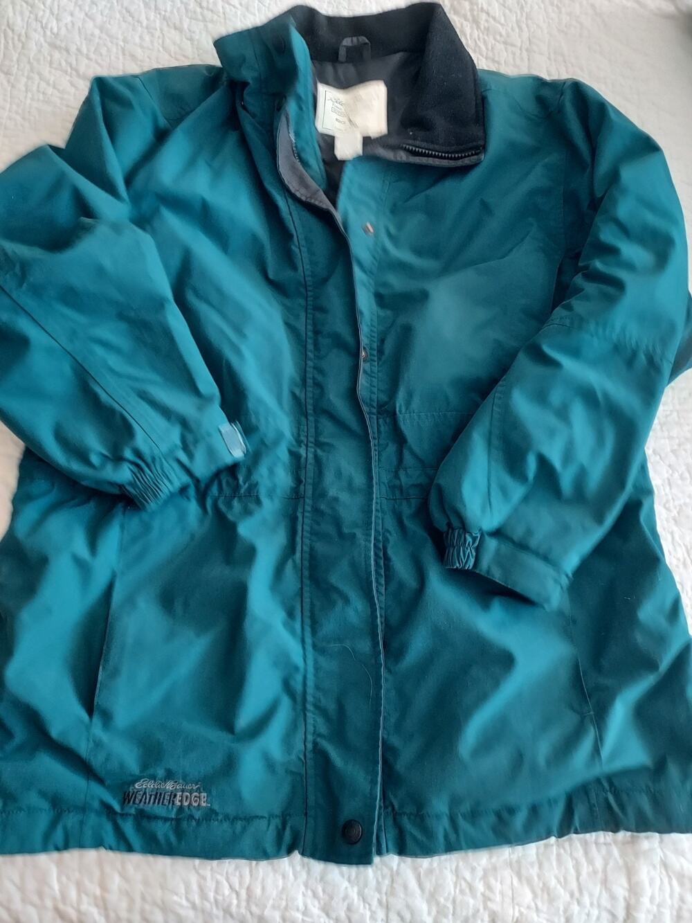 Vintage Eddie Bauer size Medium Women's Jacket Teal Korea zip pockets GUC